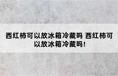 西红柿可以放冰箱冷藏吗 西红柿可以放冰箱冷藏吗!